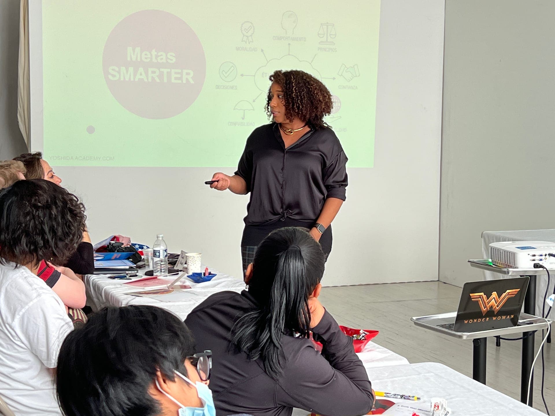 Angélica Ogando teaching SMARTER goals methodology